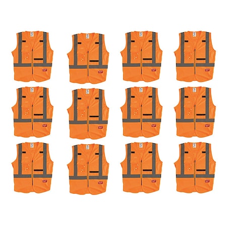 High Visibility Vest, 12 pk, S/M