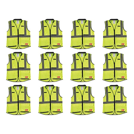 High Visibility Vest, 12 pk, S/M