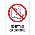 No Header, No Eating Or Drinking, 5 in W x 7 in H, Vinyl