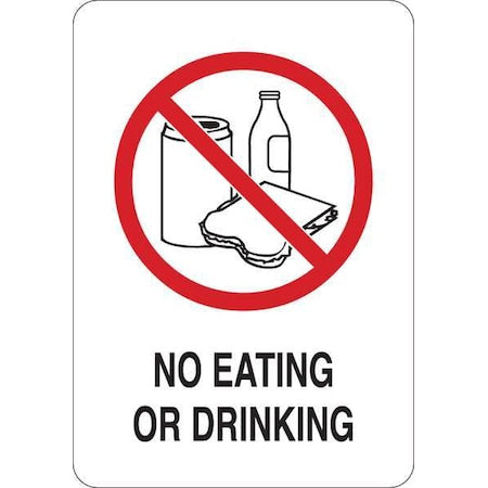 No Header, No Eating Or Drinking, 5 in W x 7 in H, Vinyl
