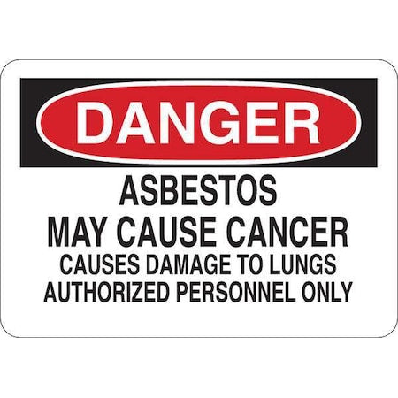 Danger Sign, 7 in H, 10 in W, Vinyl, English, 34GM27