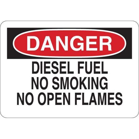 Danger No Smoking Sign, 10" H, 14 in W, English, 35FW26