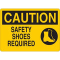 Caution Sign, Safety Shoes Required, 5in H