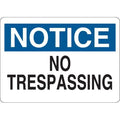 Notice, No Trespassing, 7 in W x 5 in H, Vinyl