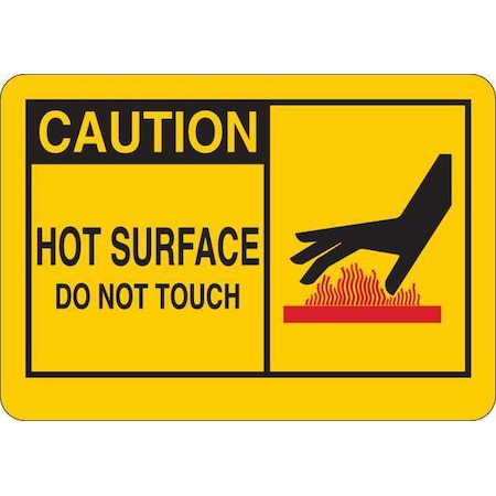Caution Sign, 7 in H, 10 in W, Plastic, English, 34GK18