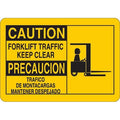 Caution Sign, 7 in H, 10 in W, Vinyl, English, Spanish, 34GM17