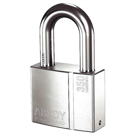 Padlock, Keyed Different, Long Shackle, Rectangular Brass Body, Hardened Steel Shackle, 1 1/4 in W