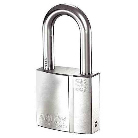 Padlock, Keyed Alike, Long Shackle, Rectangular Brass Body, Hardened Steel Shackle, 1 3/32 in W