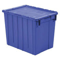 Attached Lid Container, 16.45 gal Volume Cap., 21 3/4 in L, 15 1/4 in W, 17 1/8 in H, Blue