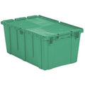 Attached Lid Container, 17.2 gal Volume Cap., 26 7/8 in L, 16 7/8 in W, 12 1/8 in H, Plastic, Green