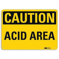 Caution Sign, 10 in H, 14 in W, Plastic, Horizontal Rectangle, English, U4-1042-NP_14X10