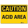 Caution Sign, 5 in H, 7 in W, Horizontal Rectangle, English, U4-1042-RD_7X5