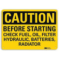 Caution Sign, 10 in H, 14 in W, Plastic, Horizontal Rectangle, English, U4-1082-NP_14X10