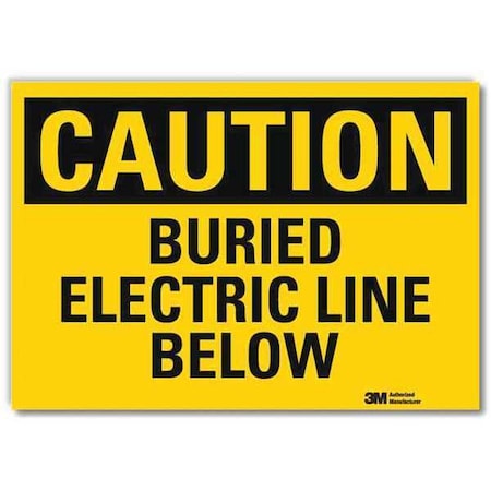 Caution Sign, 5 in Height, 7 in Width, Reflective Sheeting, Horizontal Rectangle, English