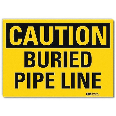 Caution Sign, 5 in H, 7 in W, Horizontal Rectangle, English, U4-1102-RD_7X5