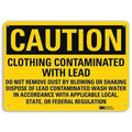 Caution Sign, 10 in H, 14 in W, Plastic, Horizontal Rectangle, English, U4-1136-NP_14X10