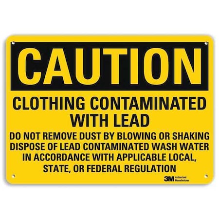 Caution Sign, 10 in H, 14 in W, Plastic, Horizontal Rectangle, English, U4-1136-NP_14X10