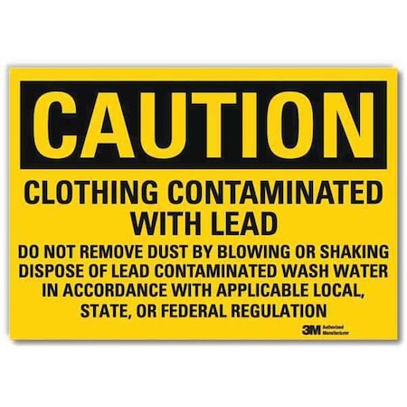 Caution Sign, 10 in H, 14 in W, Horizontal Rectangle, English, U4-1136-RD_14X10