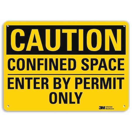 Plastic Caution Sign, 4 Holes, 14"x10", U4-1140-NP_14X10
