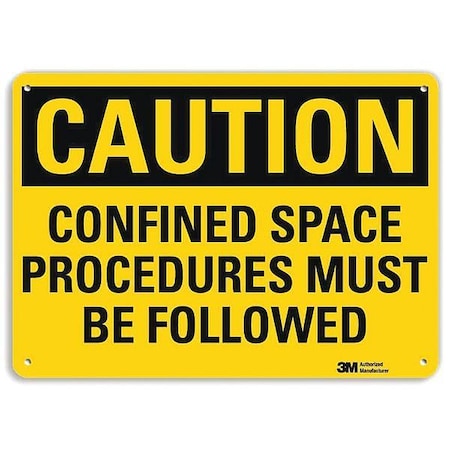 Plastic Caution Sign, 4 Holes, 14"x10", U4-1143-NP_14X10