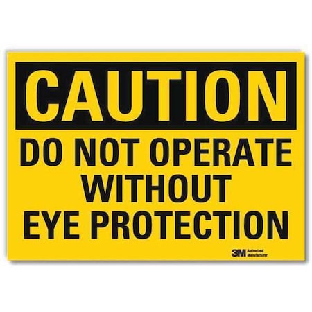 Caution Sign, 5 in Height, 7 in Width, Reflective Sheeting, Horizontal Rectangle, English
