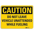 Caution Sign, 10 in H, 14 in W, Plastic, Horizontal Rectangle, English, U4-1183-NP_14X10