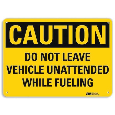 Caution Sign, 10 in H, 14 in W, Plastic, Horizontal Rectangle, English, U4-1183-NP_14X10