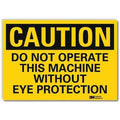 Caution Sign, 10 in Height, 14 in Width, Reflective Sheeting, Horizontal Rectangle, English
