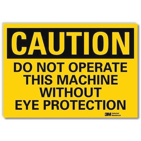 Caution Sign, 10 in Height, 14 in Width, Reflective Sheeting, Horizontal Rectangle, English