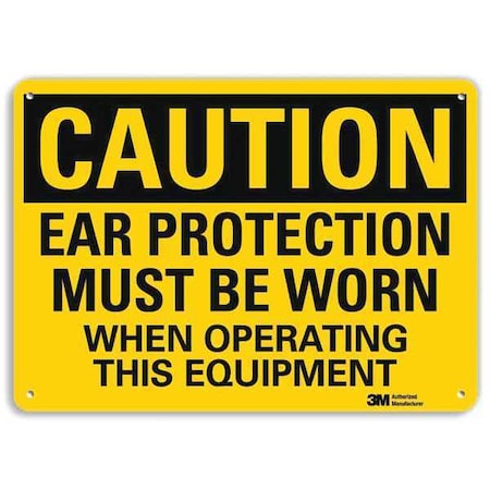 Caution Sign, 14" W, 10" H, 0.040" Thick, U4-1237-NA_14x10