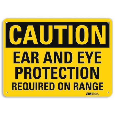 Plastic Caution Sign, 4 Holes, 14"x10", U4-1226-NP_14X10
