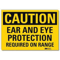 Caution Sign, 5 in Height, 7 in Width, Reflective Sheeting, Horizontal Rectangle, English