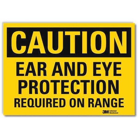 Caution Sign, 5 in Height, 7 in Width, Reflective Sheeting, Horizontal Rectangle, English