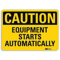 Caution Sign, 7 in Height, 10 in Width, Aluminum, Vertical Rectangle, English