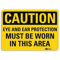 Plastic Caution Sign, 4 Holes, 14"x10", U4-1269-NP_14X10