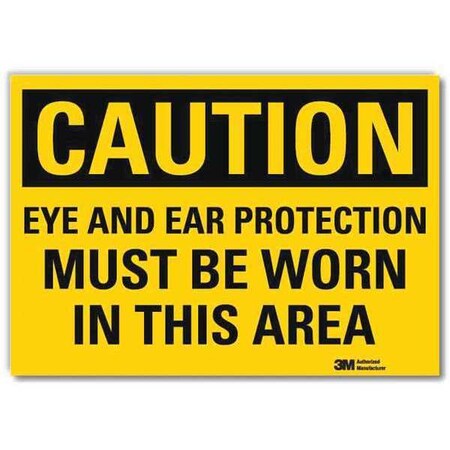 Caution Sign, 5 in Height, 7 in Width, Reflective Sheeting, Horizontal Rectangle, English