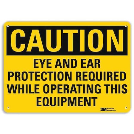 Plastic Caution Sign, 4 Holes, 14"x10", U4-1272-NP_14X10