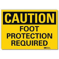 Caution Sign, 5 in Height, 7 in Width, Reflective Sheeting, Horizontal Rectangle, English