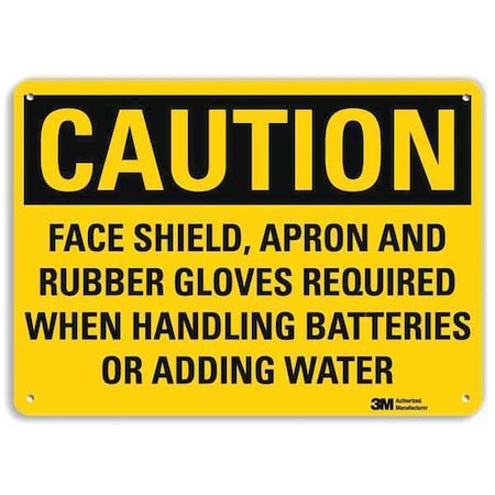 Safety Sign, Face Shield Required, 7in.H