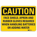 Plastic Caution Sign, 4 Holes, 10"x7", U4-1298-NP_10X7