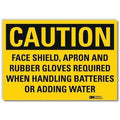 Safety Sign, Face Shield Required, 10in.W