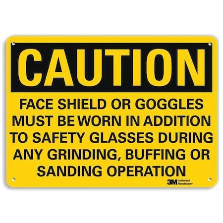 Plastic Caution Sign, 4 Holes, 14"x10", U4-1299-NP_14X10