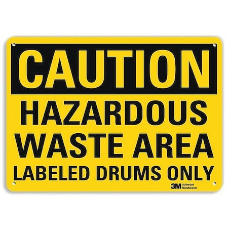 Caution Sign, 10 in H, 14 in W, Plastic, Horizontal Rectangle, English, U4-1378-NP_14X10