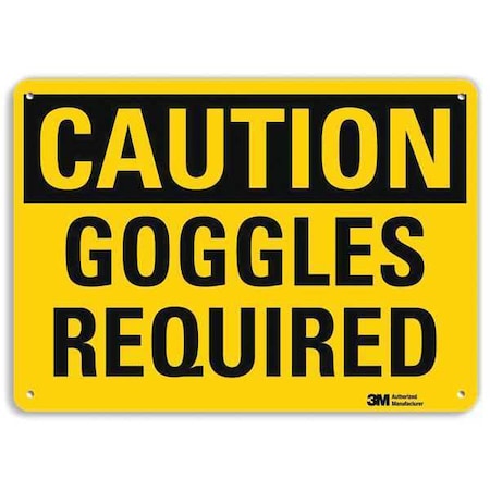 Plastic Caution Sign, 4 Holes, 14"x10", U4-1344-NP_14X10