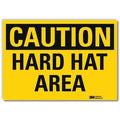 Safety Sign, Hard Hat Area, 14in.W