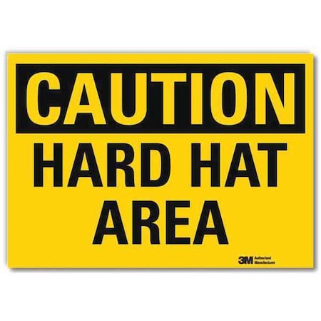 Safety Sign, Hard Hat Area, 14in.W