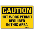 Caution Sign, 5 in H, 7 in W, Reflective Sheeting, Horizontal Rectangle, English, U4-1434-RD_7X5