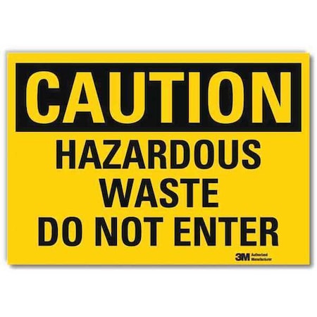 Caution Sign, 5 in H, 7 in W, Horizontal Rectangle, English, U4-1380-RD_7X5
