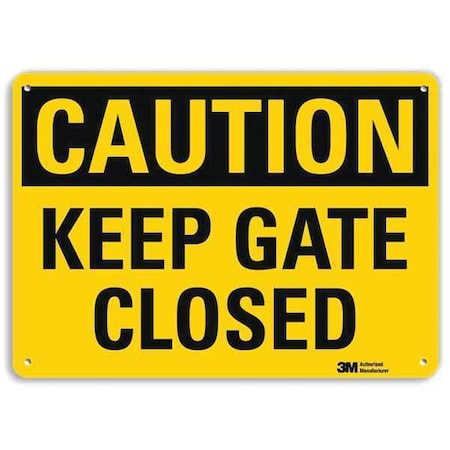 Caution Sign, 10 in H, 14 in W, Plastic, Horizontal Rectangle, English, U4-1459-NP_14X10