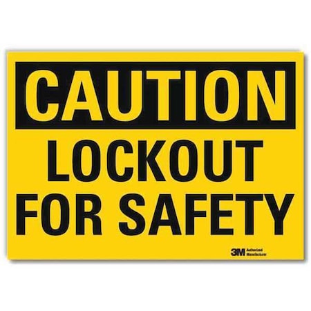 Caution Sign, 10 in Height, 14 in Width, Reflective Sheeting, Horizontal Rectangle, English